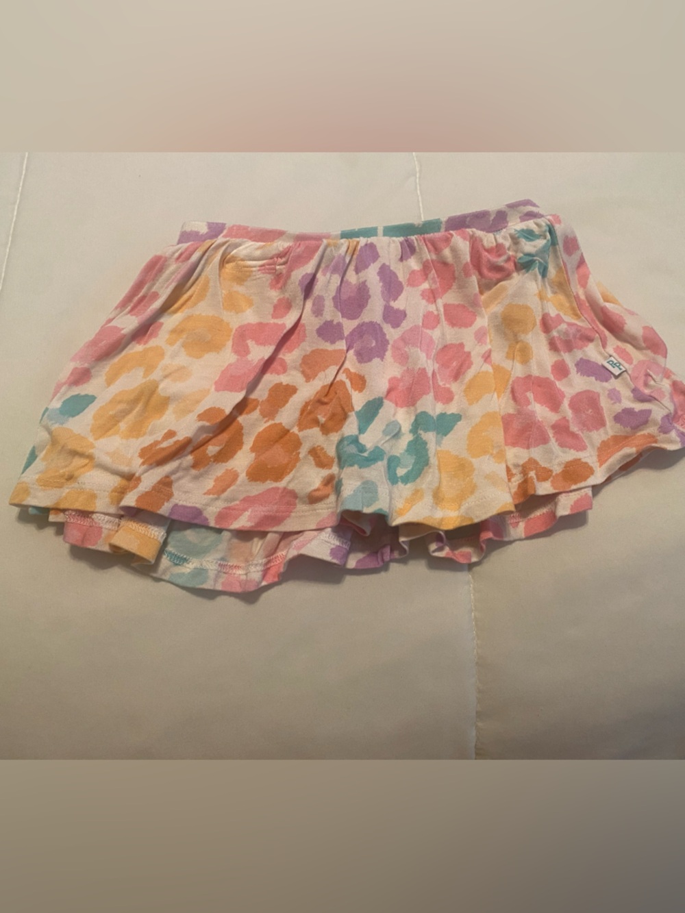 Colorful Pastel Leopard Print Ruffle Skirt